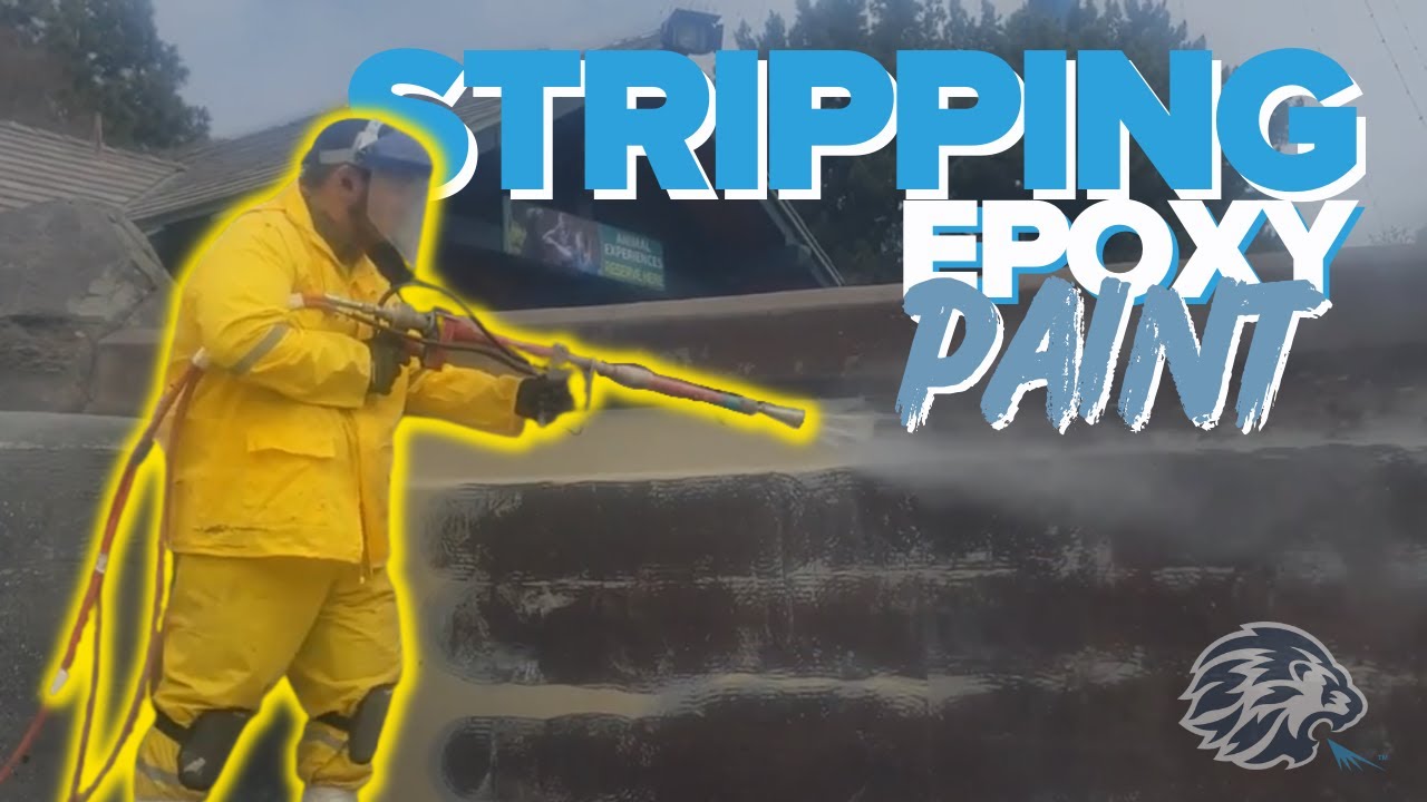 Stripping Epoxy Paint with UHP 40,000 psi water blasting