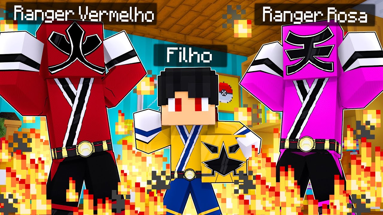 Minecraft: Who's Your Family? O FILHO DOS POWER RANGERS VIROU O RANGER DOURADO ‹‹ P3DRU ››