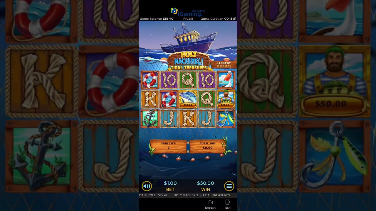 Nice Holy Mackerel! Tidal Treasures * 888 Casino * 1.00 bet bonus How'd it go? #onlinecasino