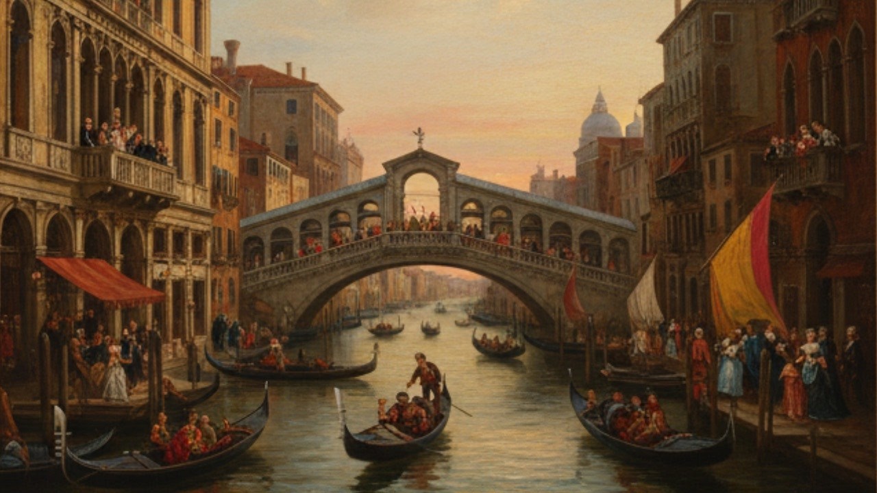 Peaceful Italian Melodies | Romantic Gondola Ride in Vintage Venice