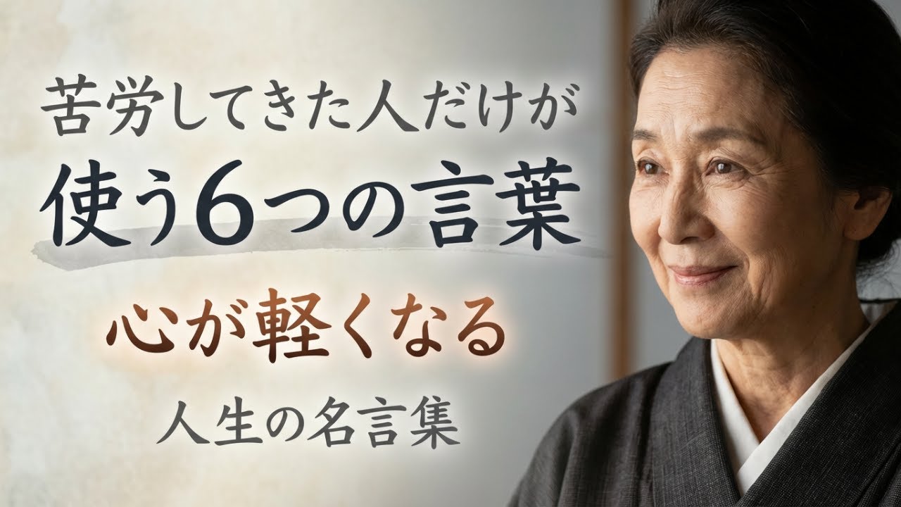 【樹木希林】苦労してきた人だけが使う６つの言葉｜心が軽くなる人生の名言集