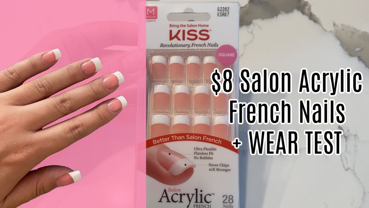 Trying Kiss Salon Acrylic French Nails + WEAR TEST | $8 DIY Acrylic French Nails | Laura Felicia