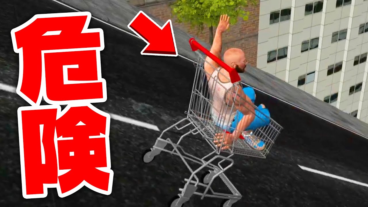 ショッピングカートで坂を下る命がけのゲームが危険すぎた！？【危険】