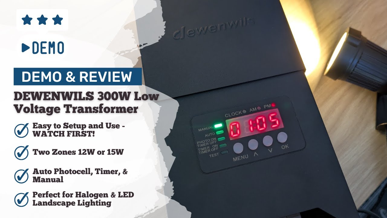 Demo & Setup - DEWENWILS 300W Low Voltage Landscape Transformer