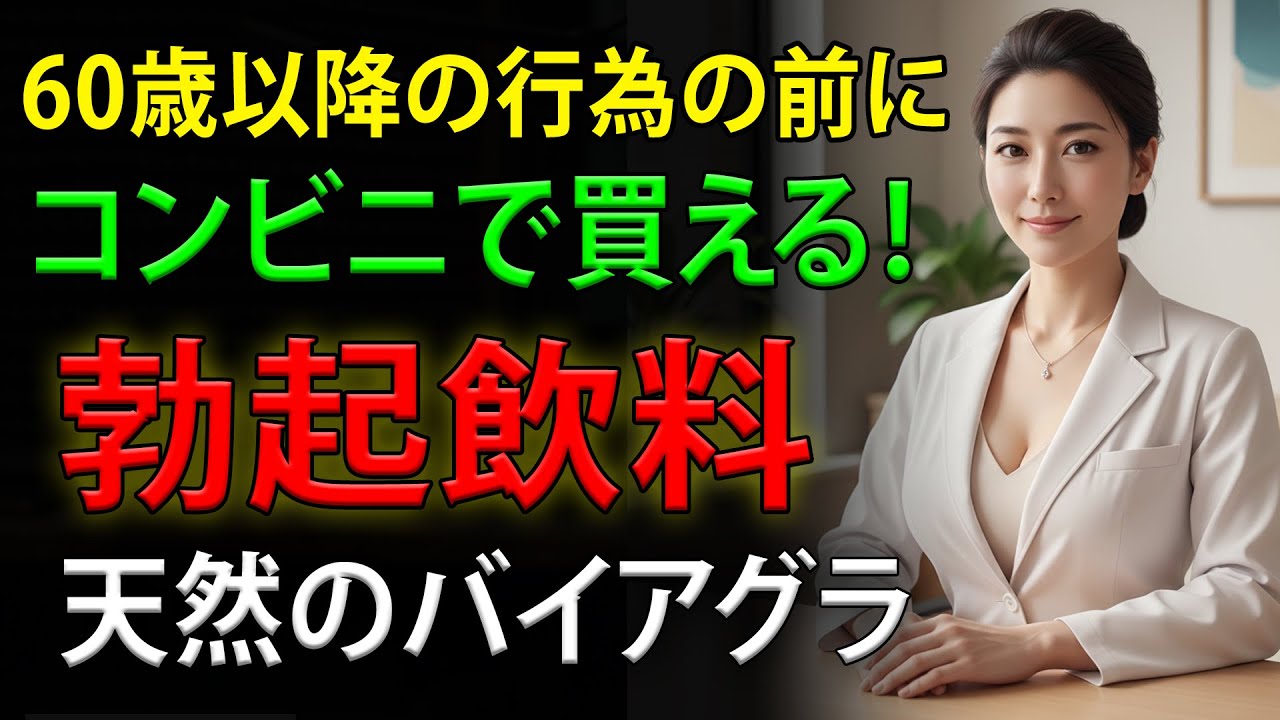 高齢男性必見！コンビニで買える天然のバイアグラ！最強勃起飲料を紹介（ED改善　男性更年期）｜人生の教訓 ｜長生きの知恵｜オーディオブック