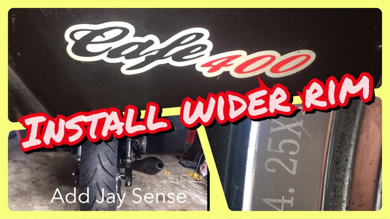 Install 4.25x17 rear wide rim plug and play. Motorstar Cafe 400