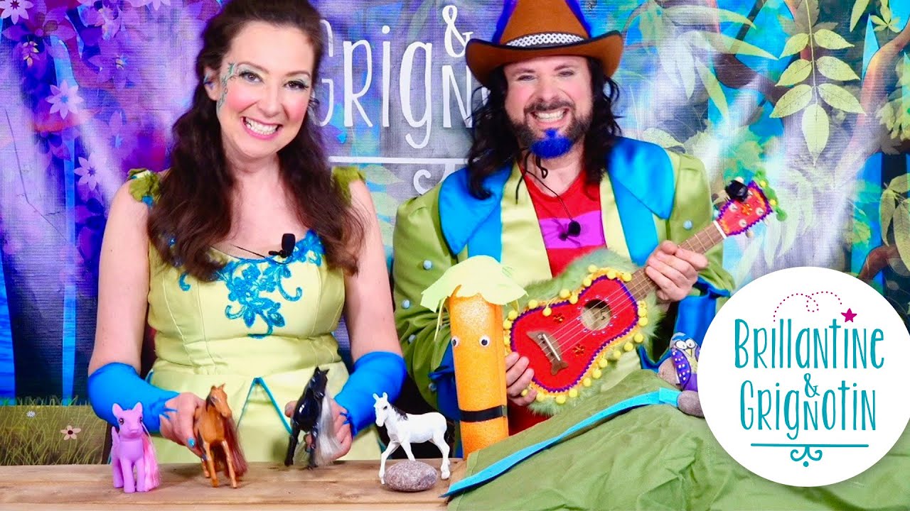 Mon cheval - Chanson - Brillantine et Grignotin (comptine enfance en français)