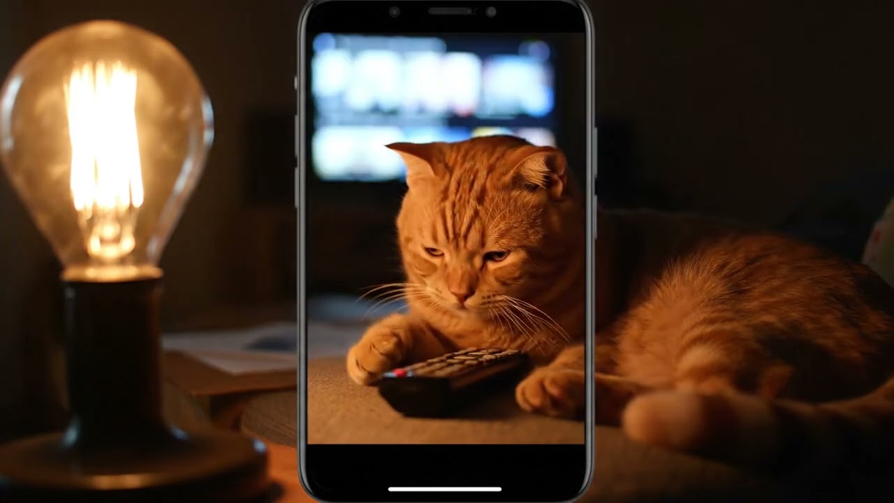 A Cat Wants to Turn Off the TV
