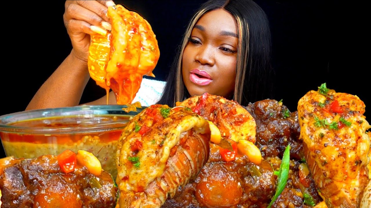 JUICY LOBSTER TAILS SEAFOOD MUKBANG | ASMR EATING  |LOBSTER TAIL SEAFOOD MUKBANG | ASMR SOUNDS