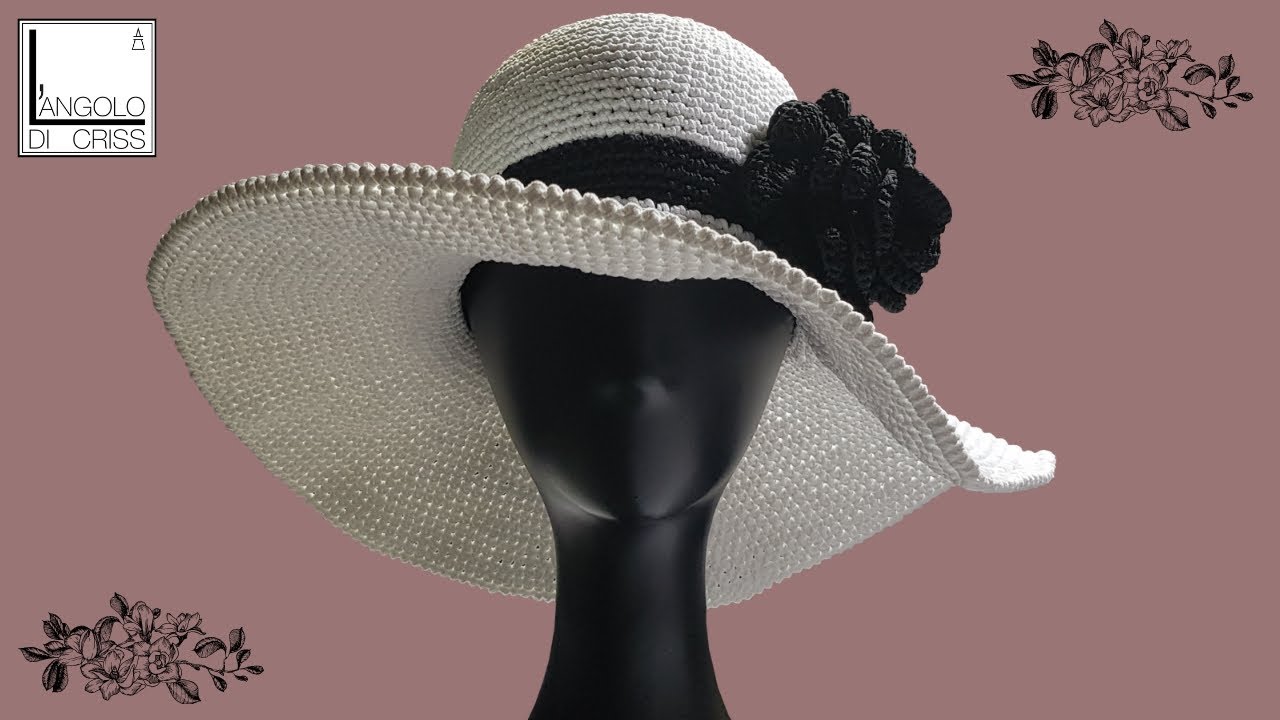 Tutorial cappello estivo all'uncinetto a tesa larga 