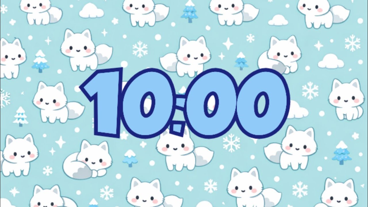 10-Minute Cute Arctic Fox Timer | Cozy Winter Countdown ❄️🦊
