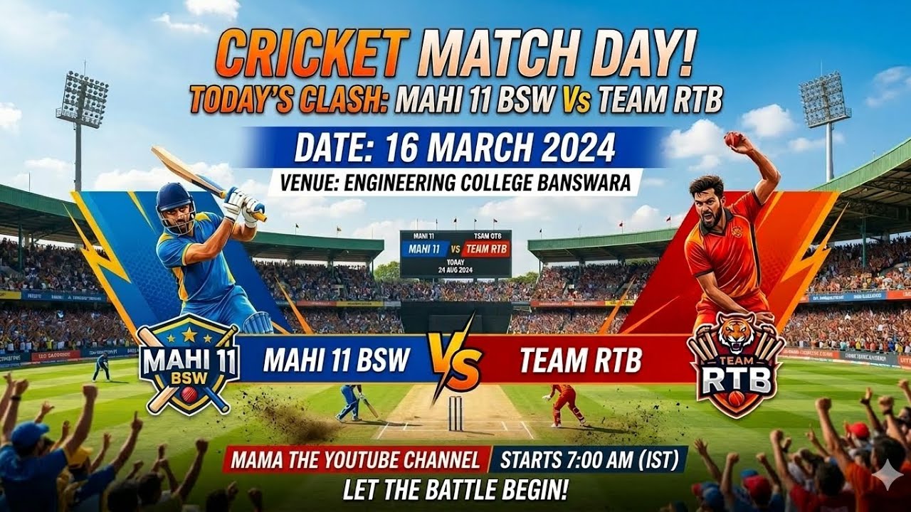 MAHI 11 BSW vs TEAM RTB | Live - Banswara Engineering College Ground