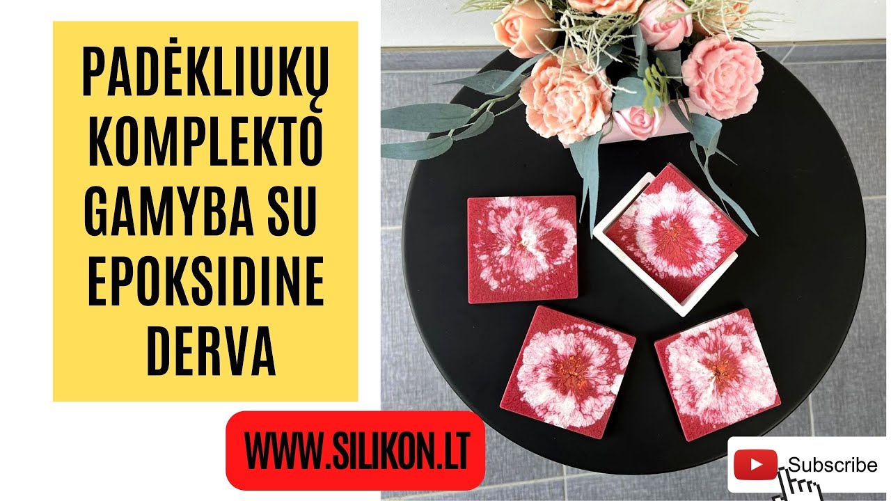 Epoksidas - padėkliukų komplekto gamyba ☕️/ Making Epoxy Resin Coasters