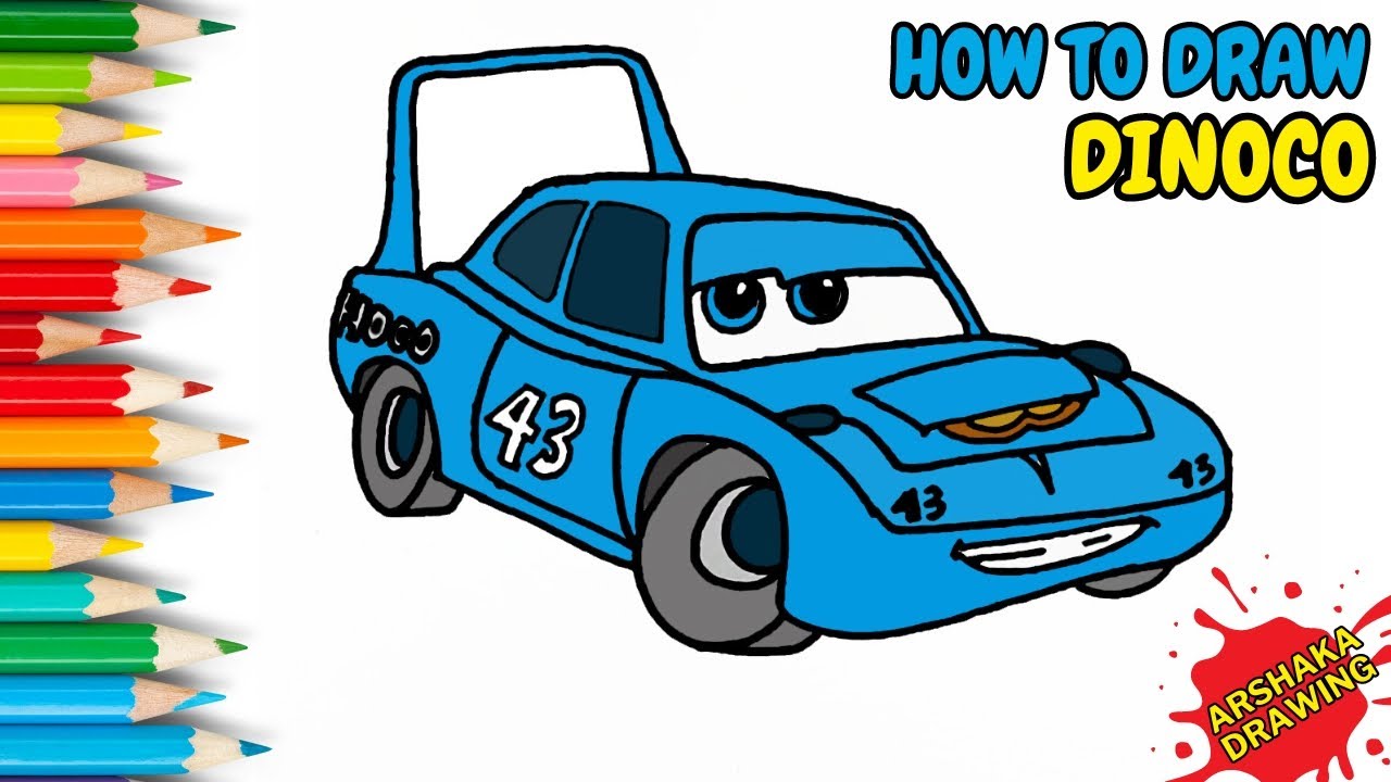 How to Draw Dinoco from Disney Pixar Cars | Lightning McQueen | Arshaka Drawing