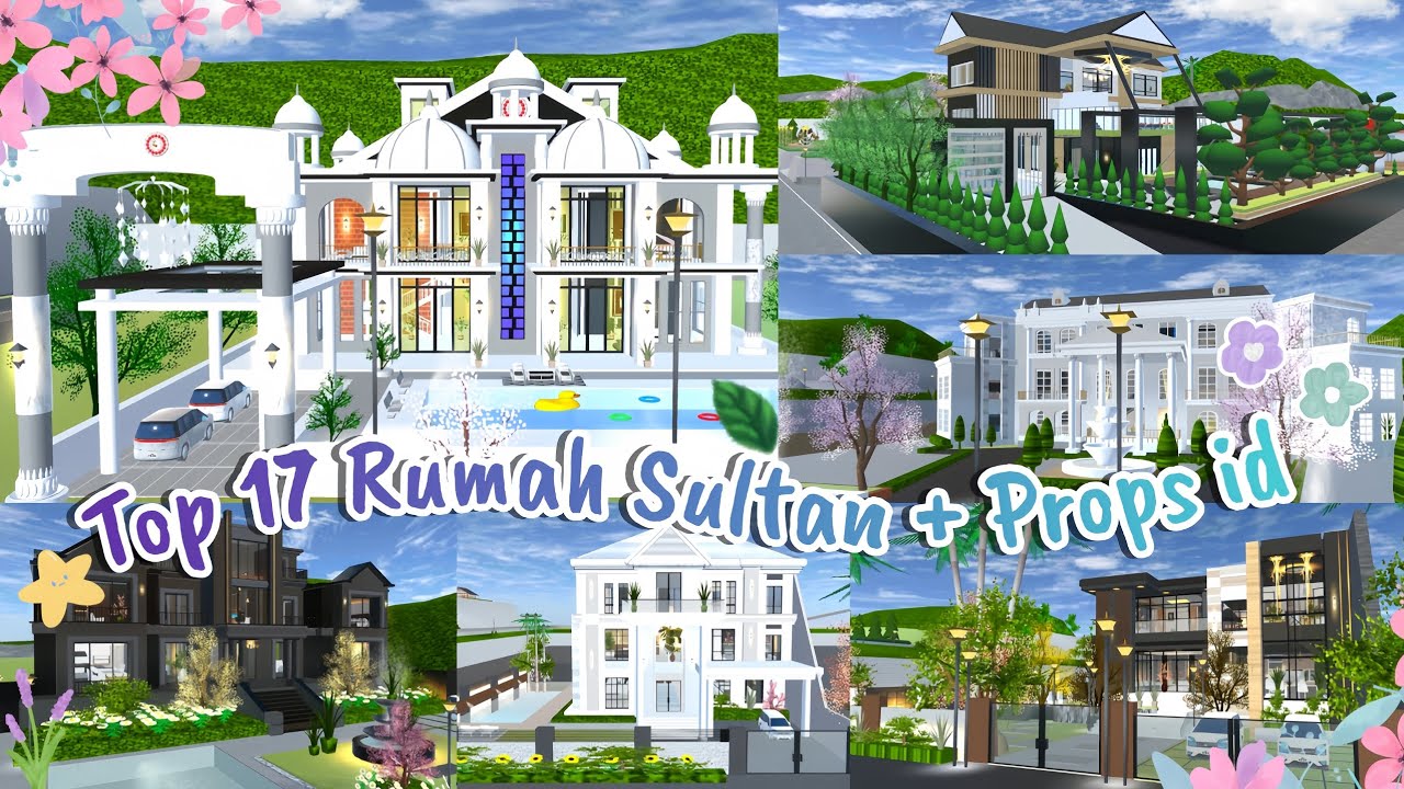 Top 17 Sultan Houses + Props id Aesthetic ✨🌸 || Sakura School Simulator