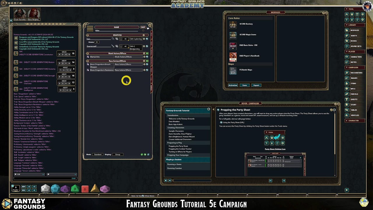 Fantasy Grounds 5e Tutorial Campaign Pt. 2 | 5e Rule Set | Fantasy Grounds v4.5.10