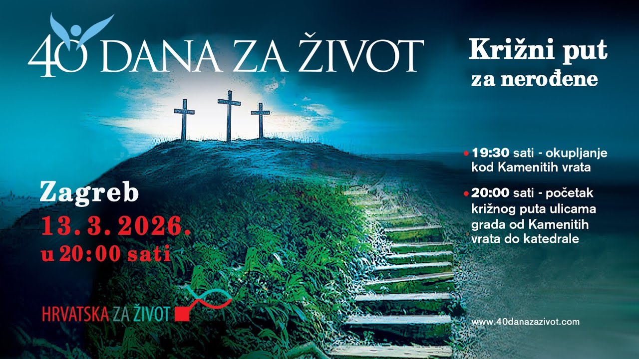 Križni put za nerođene ulicama grada Zagreba (2026.) UŽIVO 🛑