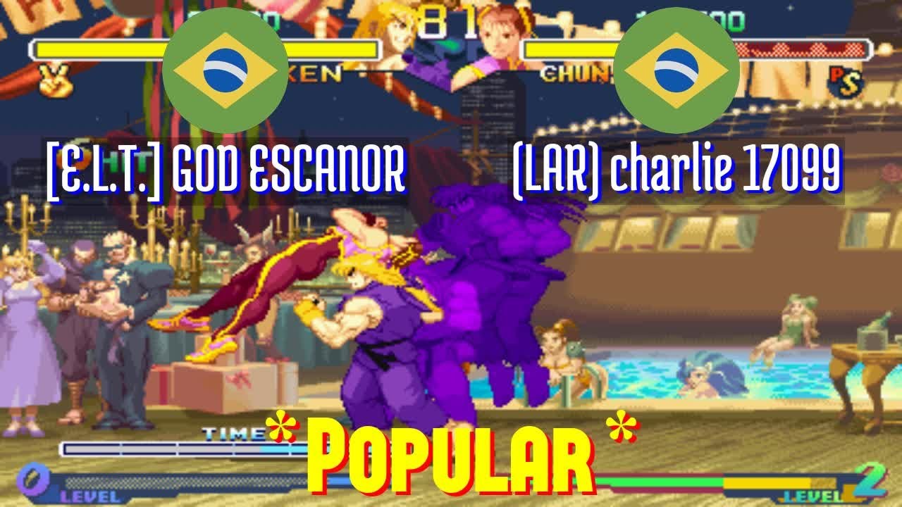 FT10 @sfa2u: [E.L.T.] GOD ESCANOR (BR) vs (LAR) charlie 17099 (BR) [SF Alpha 2 Fightcade] Jan 21