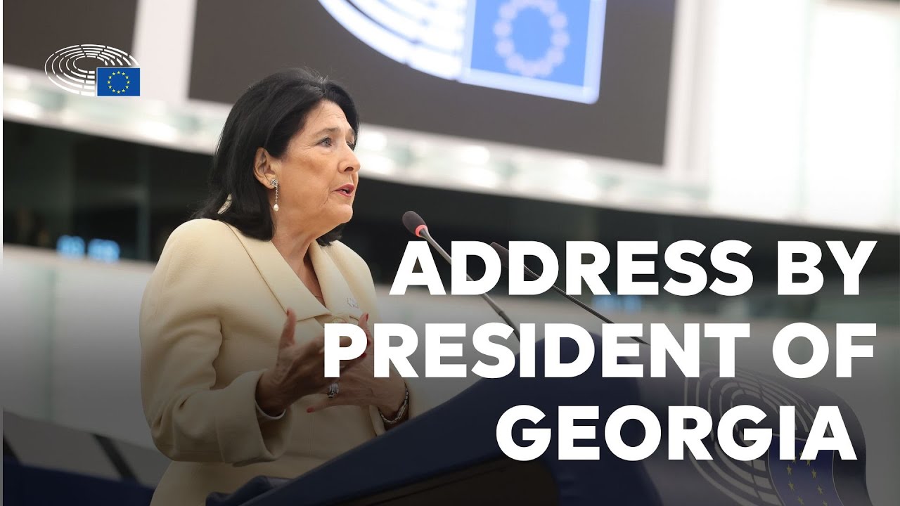 Protests in Georgia: president Zourabichvili speaks in the European Parliament