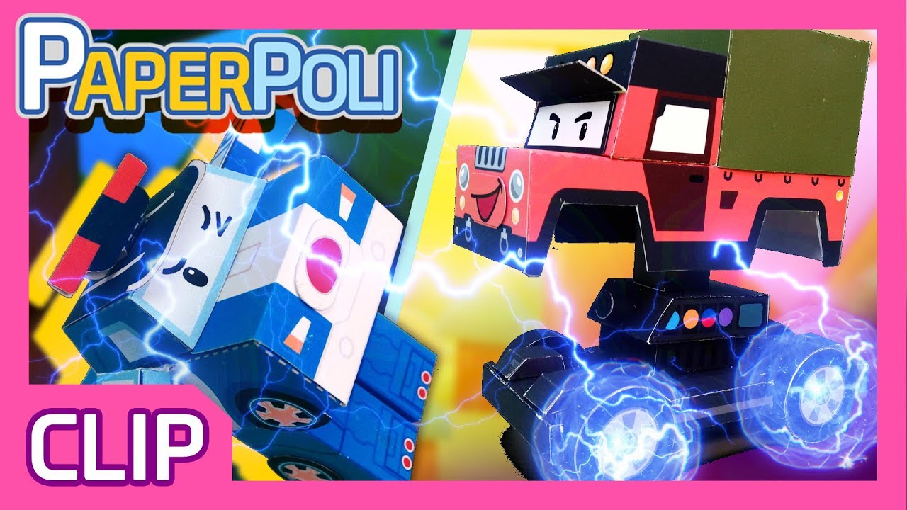 “Watch out guys! Poacher is attacking us!” | Paper POLI [PETOZ] | Robocar Poli Special
