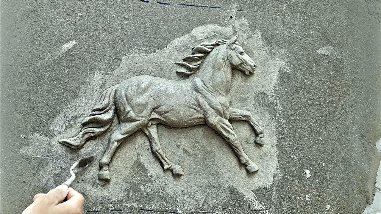 how to make a floating horse relief with cement