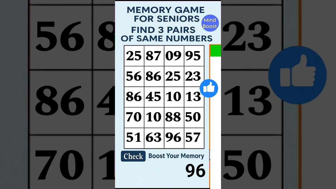 Senior Brain Training: Match the Numbers Before Time Runs Out! #braintraining