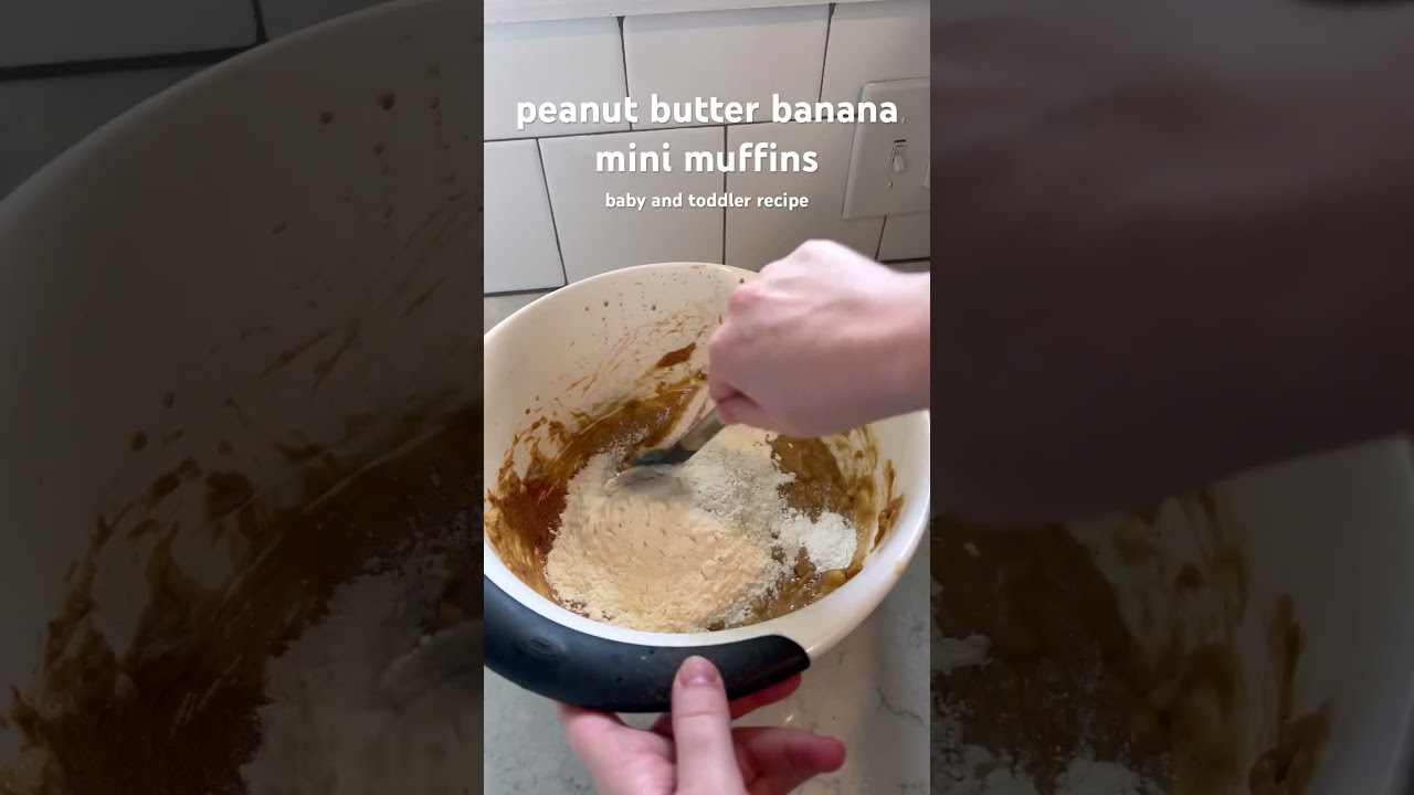 Peanut butter banana mini muffins 🍌🥜 #babyledweaning #babyrecipes #toddlermeals