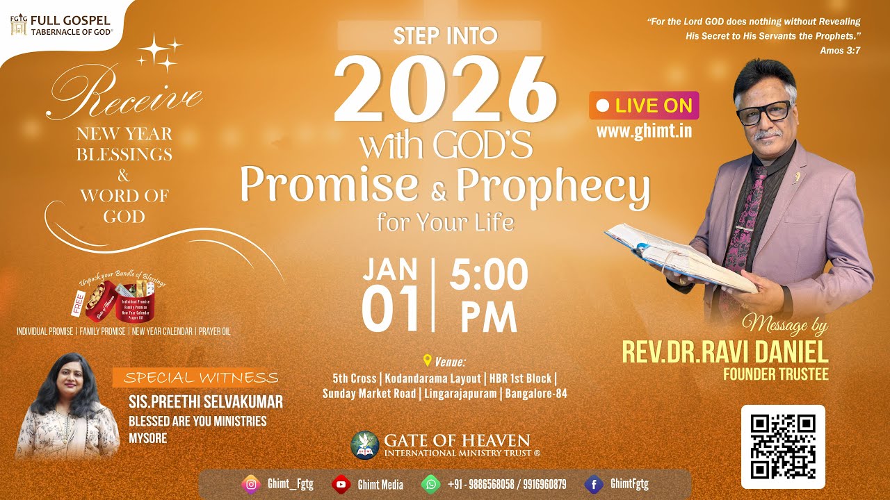 2026 New Year Blessing Meet | Jan 1st | Message, Promise & Prophecy For the Nation | GHIMT - FGTG