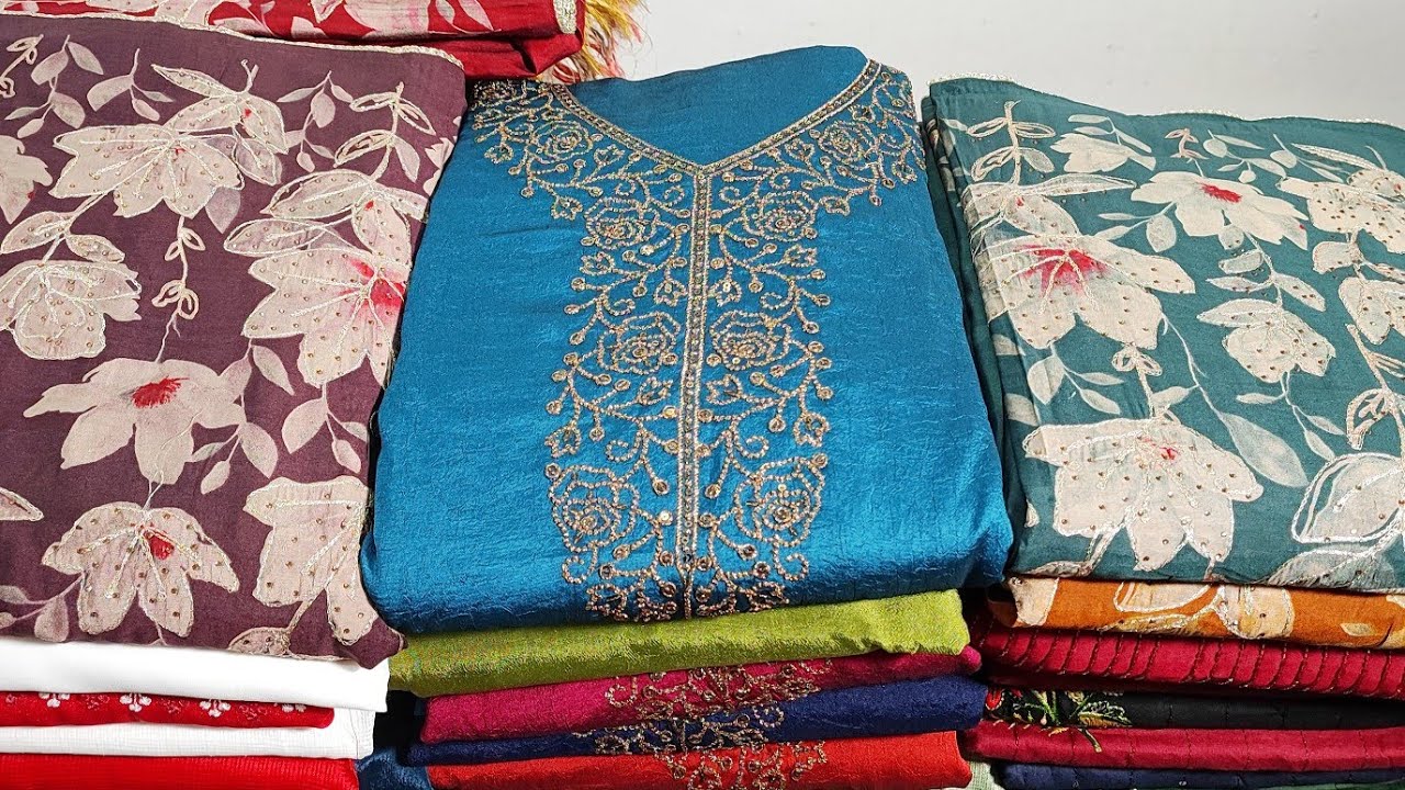 PURE MODAL SILK WITH HANDWORK PURE ORGANZA SILK LUCKNAWI DUPATTA|SEMITUSSAR SILK
