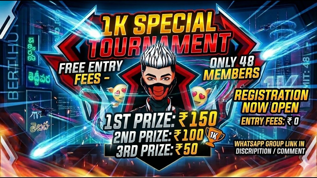 🔴1K SPECIAL TOURNAMENT FREE ENTRY FEES 0 ONLY 48 MEMBERS | DEVIL GAMING TELUGU IS LIVE