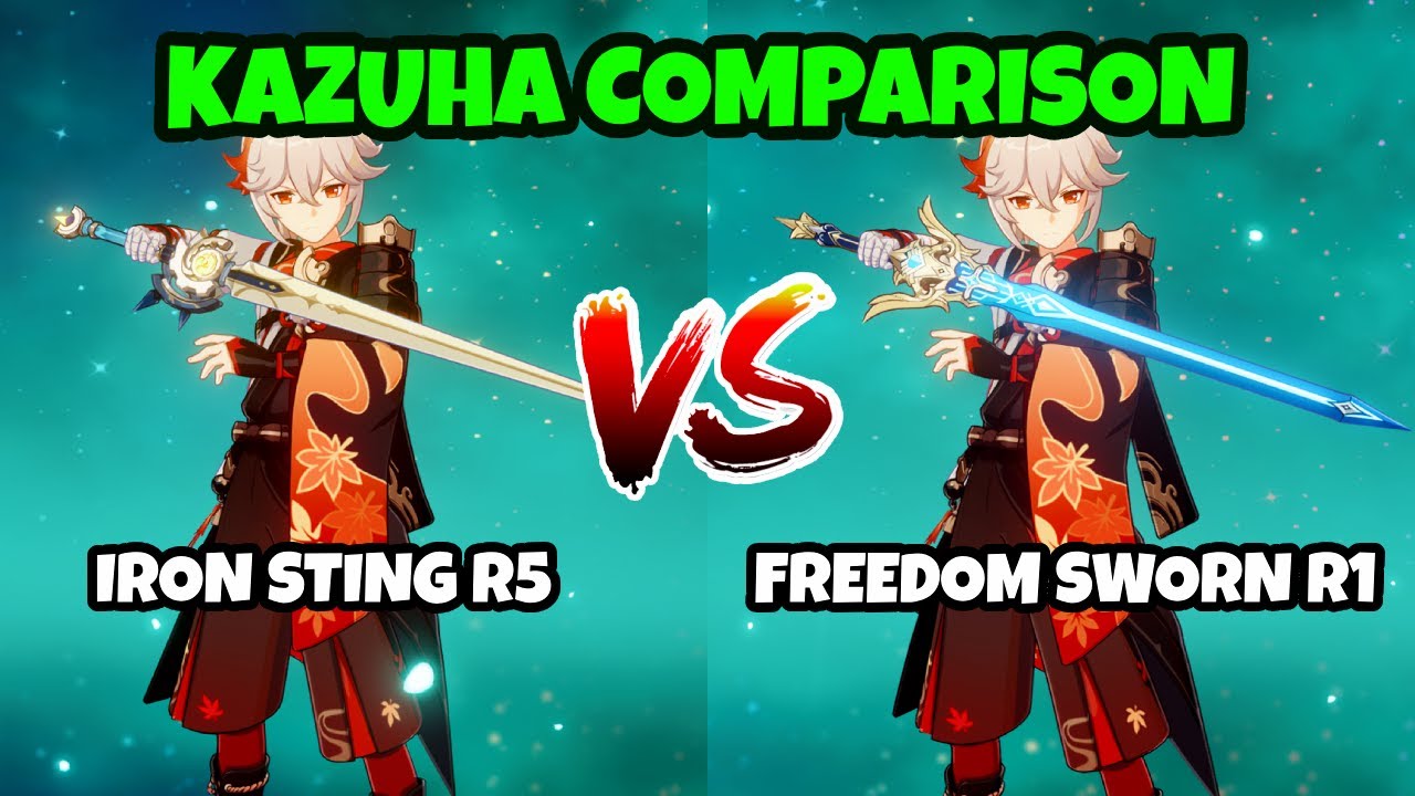 Iron Sting Vs Freedom Sworn Buff Comparison for Kazuha | Genshin Impact