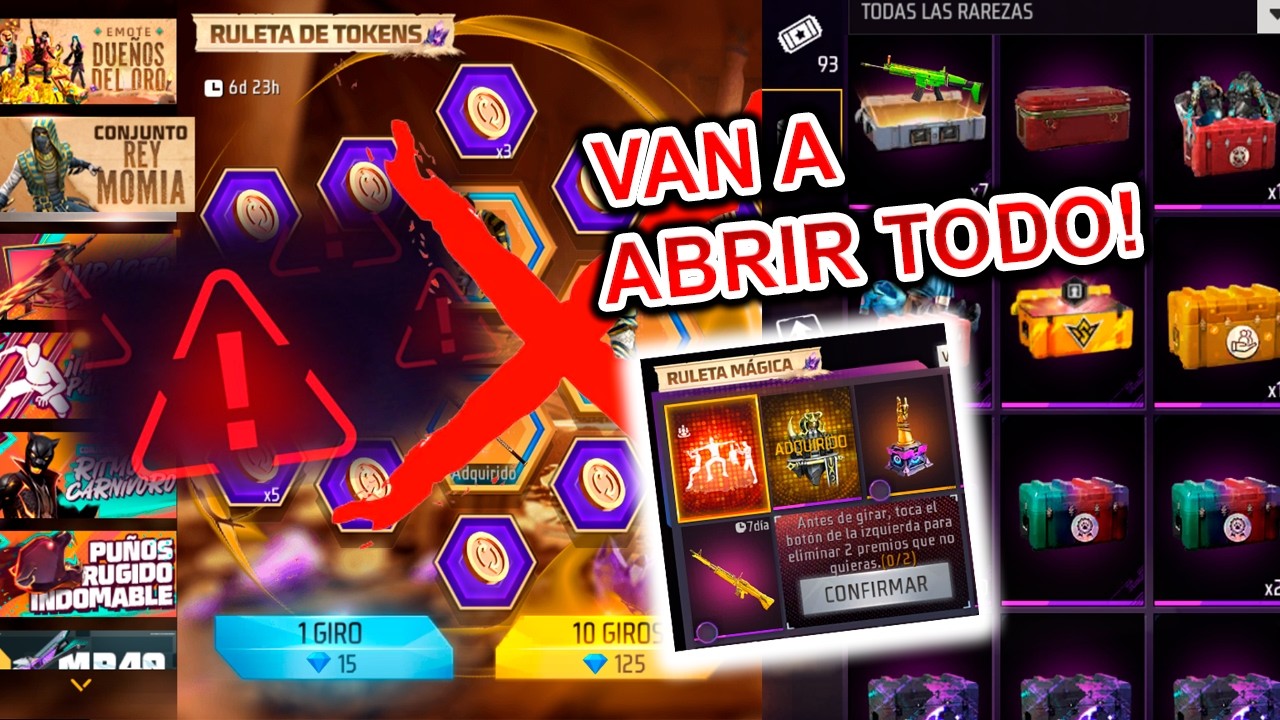 Garena ELIMINARÁ Todas las RULETAS en free fire PATRONES para SACAR EL EMOTE Dueños del oro Free Fir