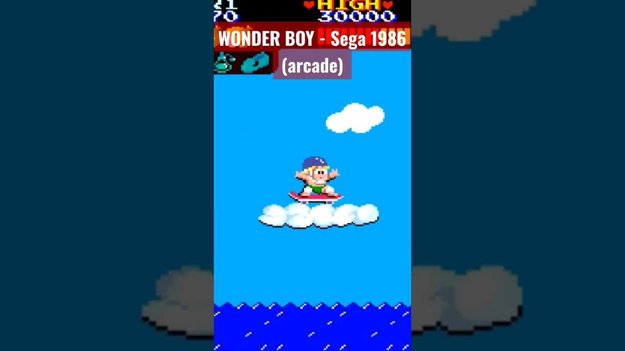 PILLOLE DI RETROGAMING - Wonder Boy - Sega 1986 (Arcade) #arcade #giochi  #salagiochi1980 #shorts