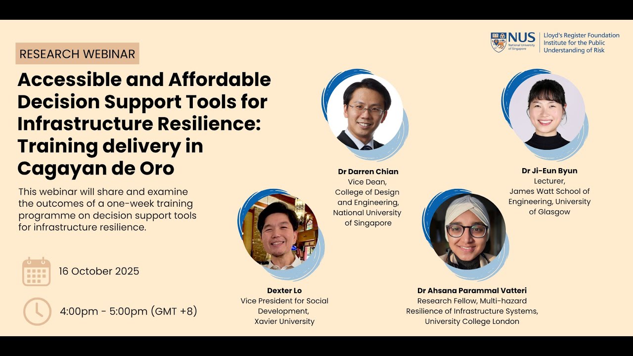 IPUR Webinar Series: Accessible and Affordable Decision Support Tools for Infrastructure Resilience