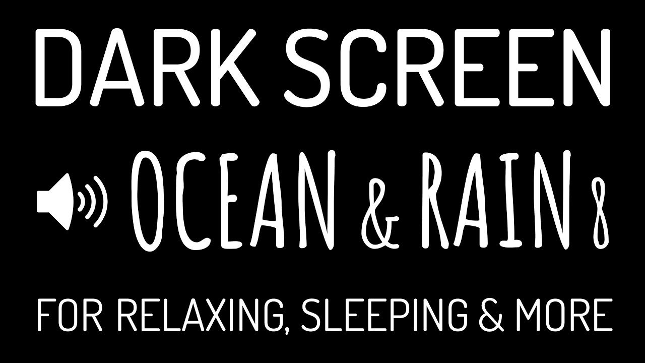 Dark Screen OCEAN WAVES & RAIN Sounds for Deep Sleep #8