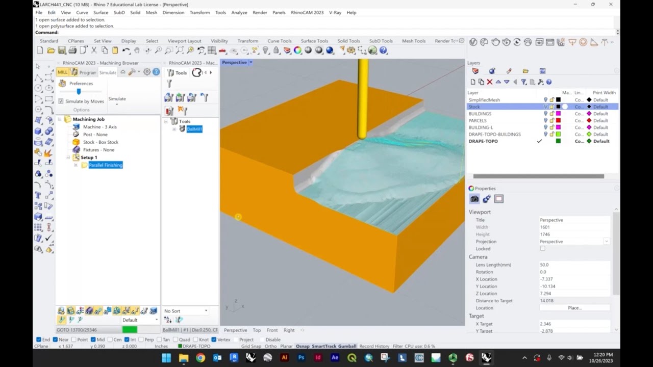 CNC File Prep, Surface Milling, and Engraving: RhinoCAM
