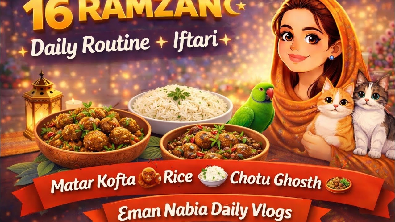 16 Ramzan Daily Vlog | Matar Kofta, Rice & Chota Gosht Iftari | Eman Nabia Daily Vlogs