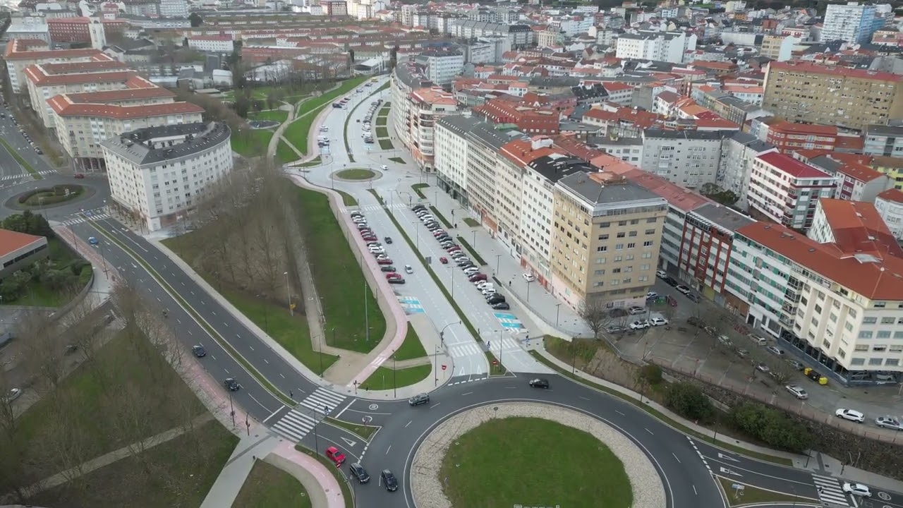 Vista aérea de la zona de esteiro, caranza y ferrol