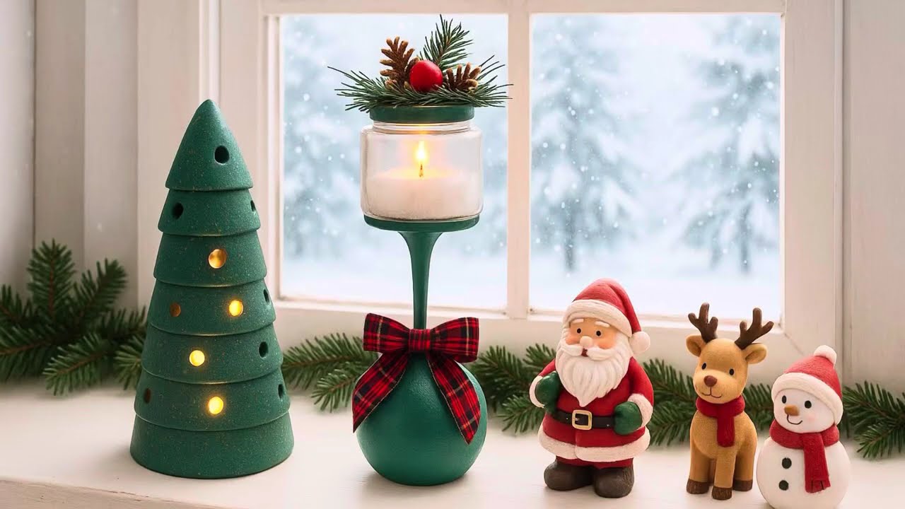 Я сделала два фонарика из стеклянной банки и бокала! Вы не поверите! 🎄