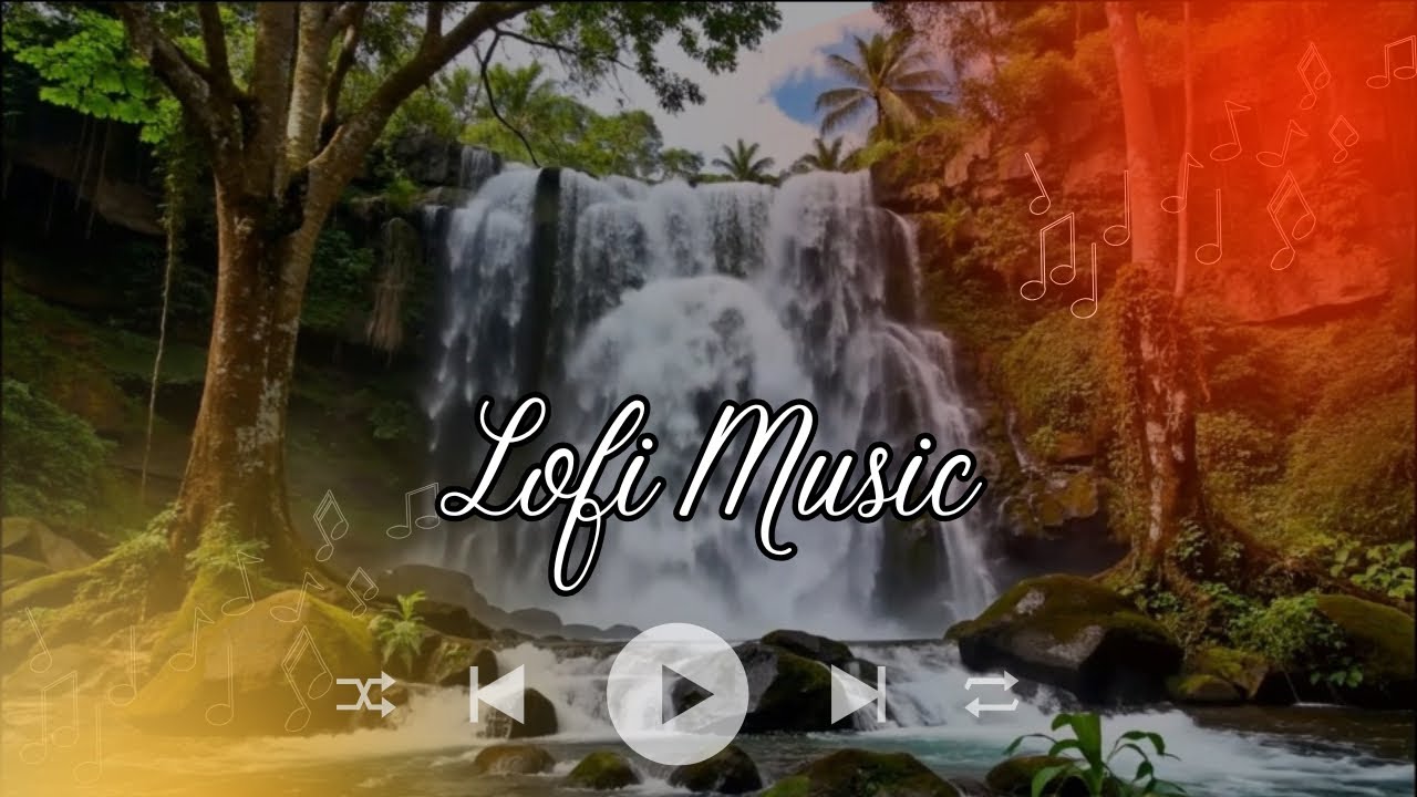 Soothing music for relaxing waterfalls LOFI relaxing music for stress relief #relaxing #lofi #viral 