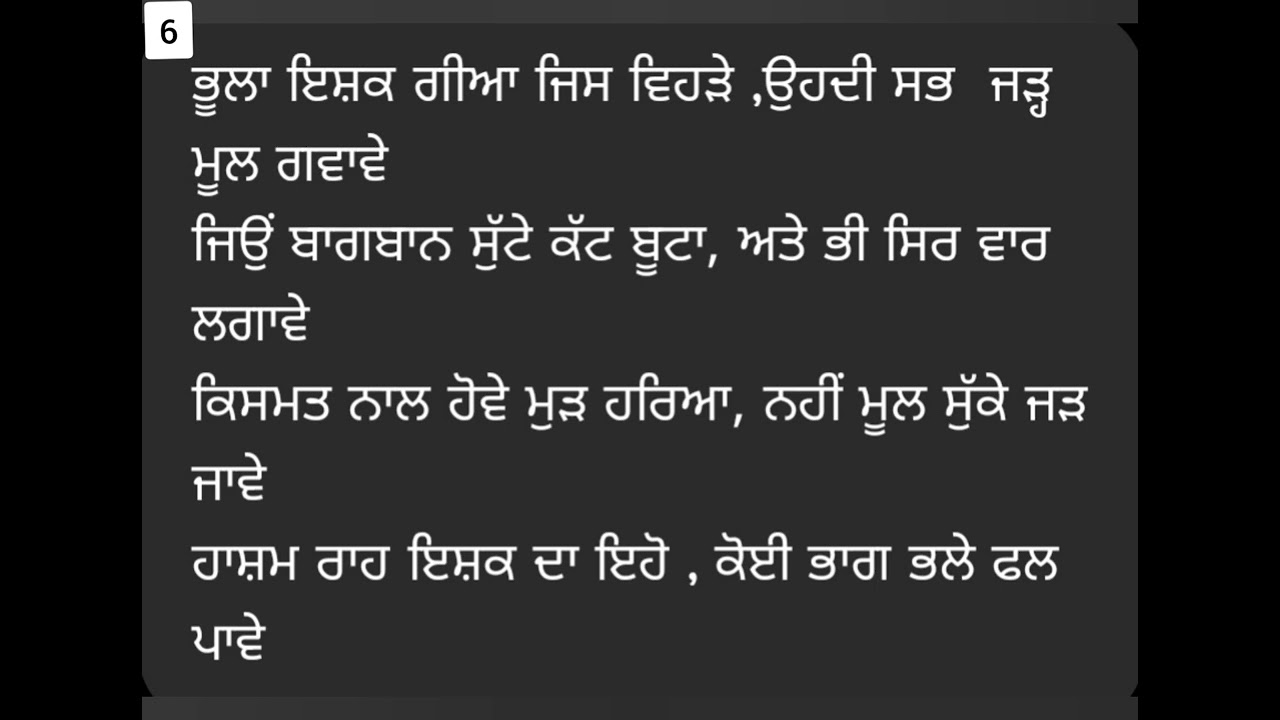 Dohre/ Poet - Hasham Shah/ BA III Semester/ Punjabi literature 