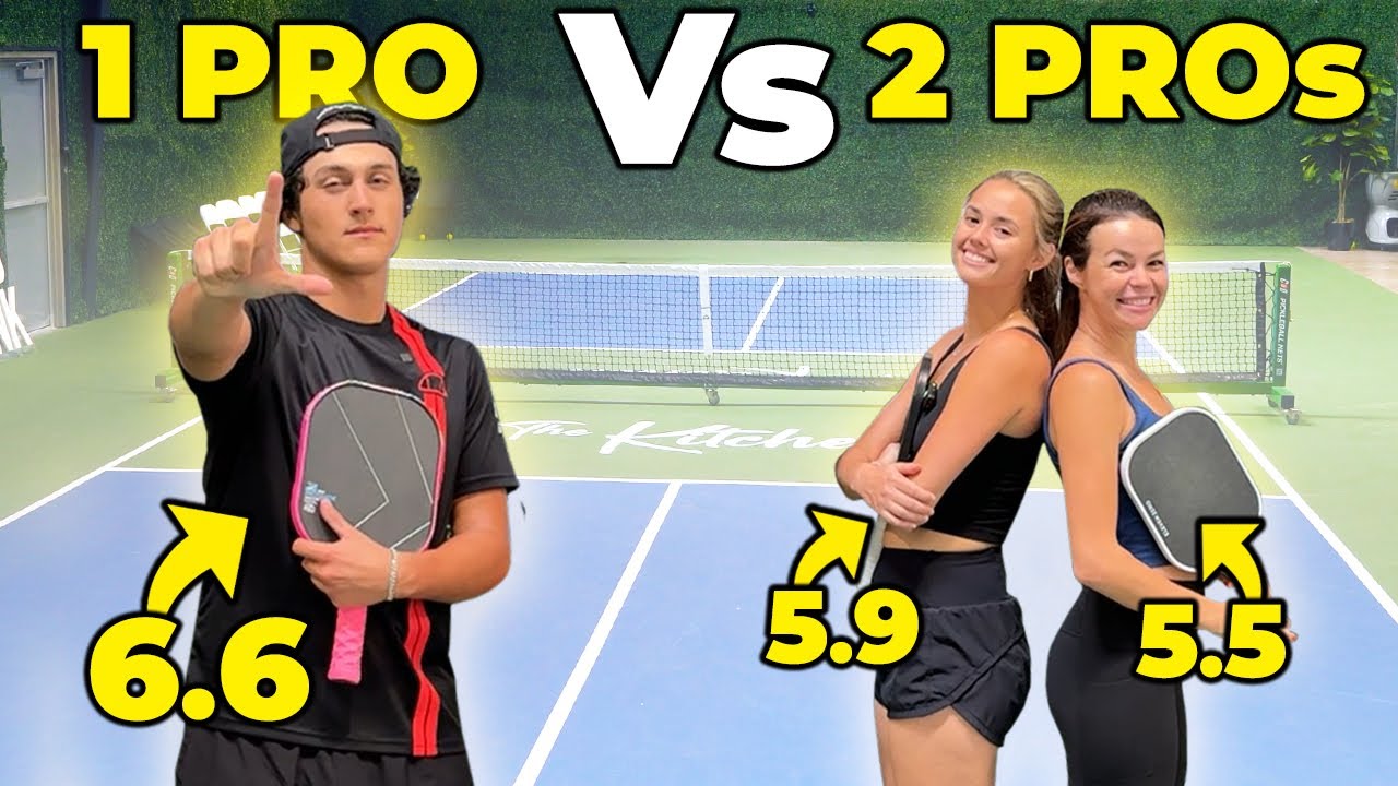 Can 1 Man BEAT 2 FEMALE Pro Pickleball Players?