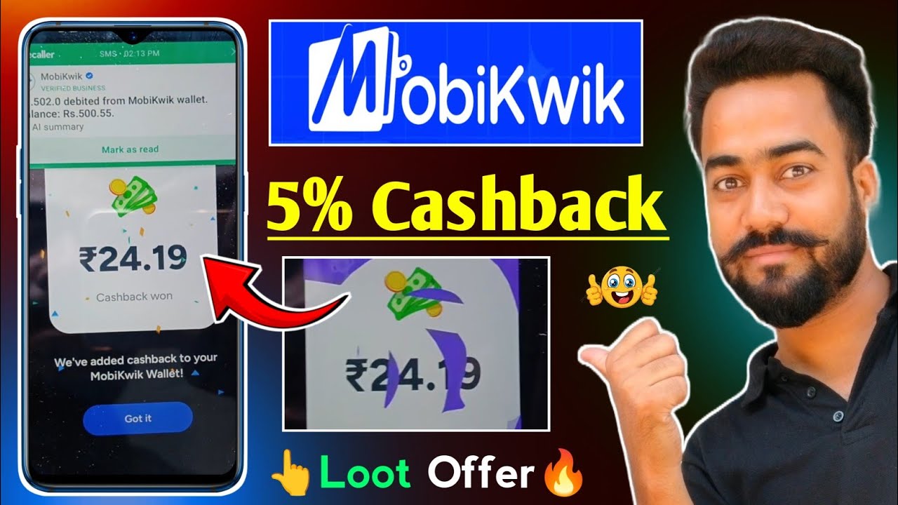 Mobikwik UPI Offer Today! MobiKwik ₹50🔥 Cashback Offer!  MobiKwik 5% Cashback Offer! Pocket Upi Loot