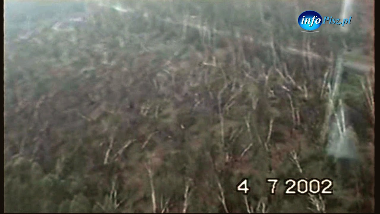 Skutki huraganu Pisz 2002