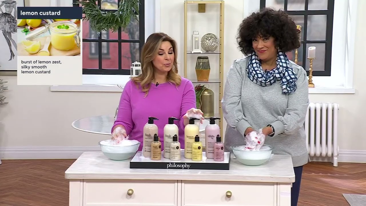 philosophy hydrating shower gel 32oz & 8oz set on QVC