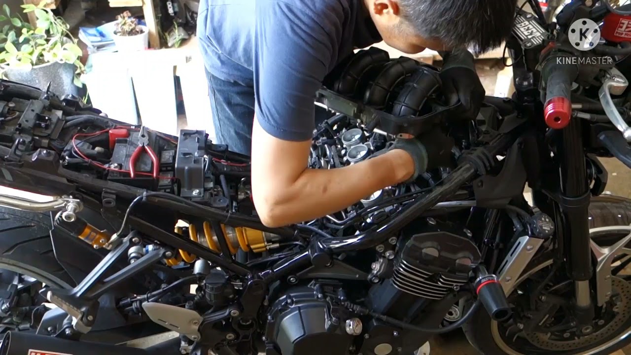 z900rs air filter and spark plug replacement.
