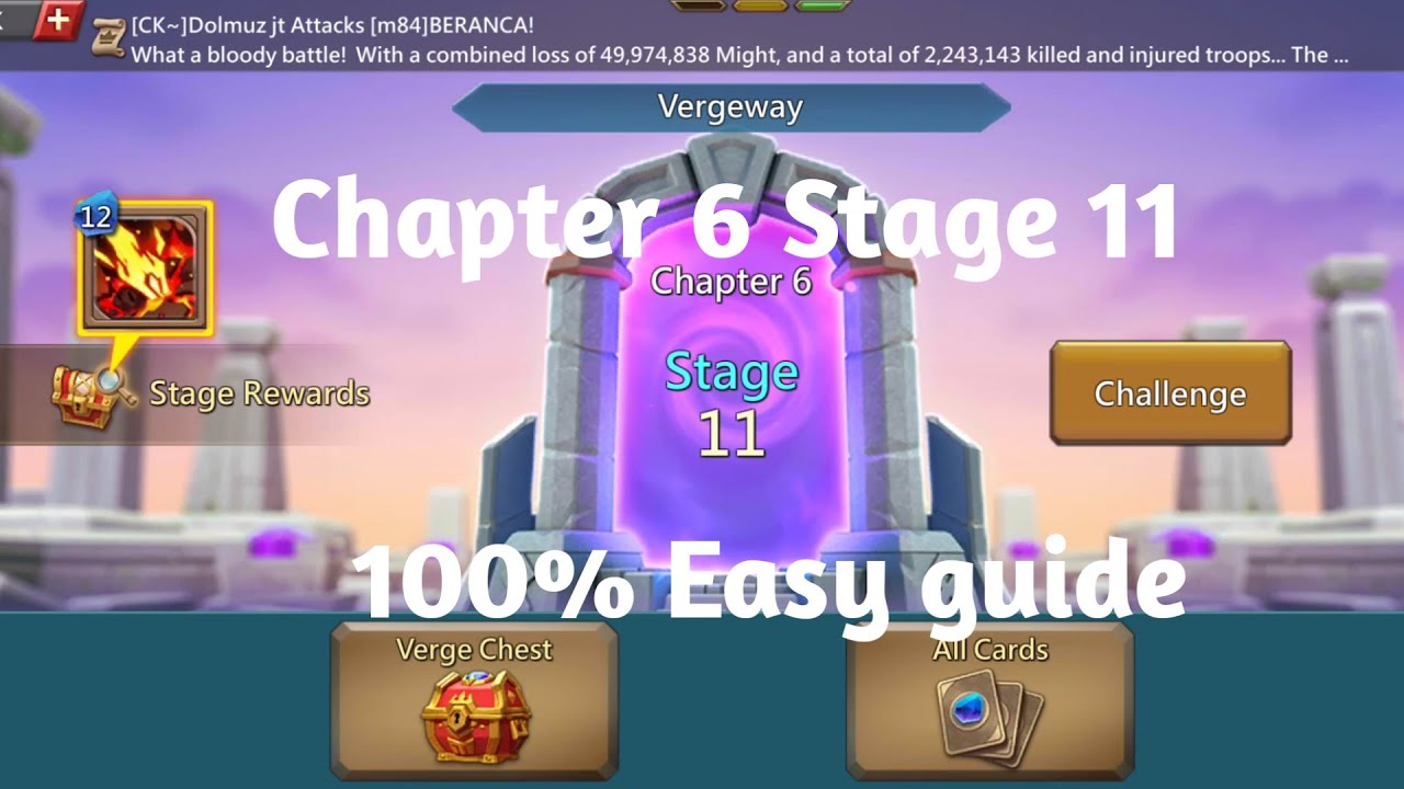 Lords mobile Vergeway chapter 6 stage 11 easiest guide
