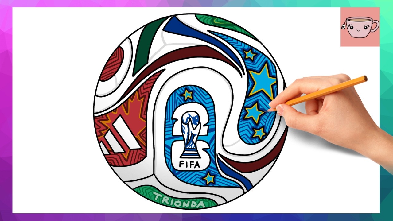 Как нарисовать футбольный мяч FIFA World Cup - Adidas | Урок рисования