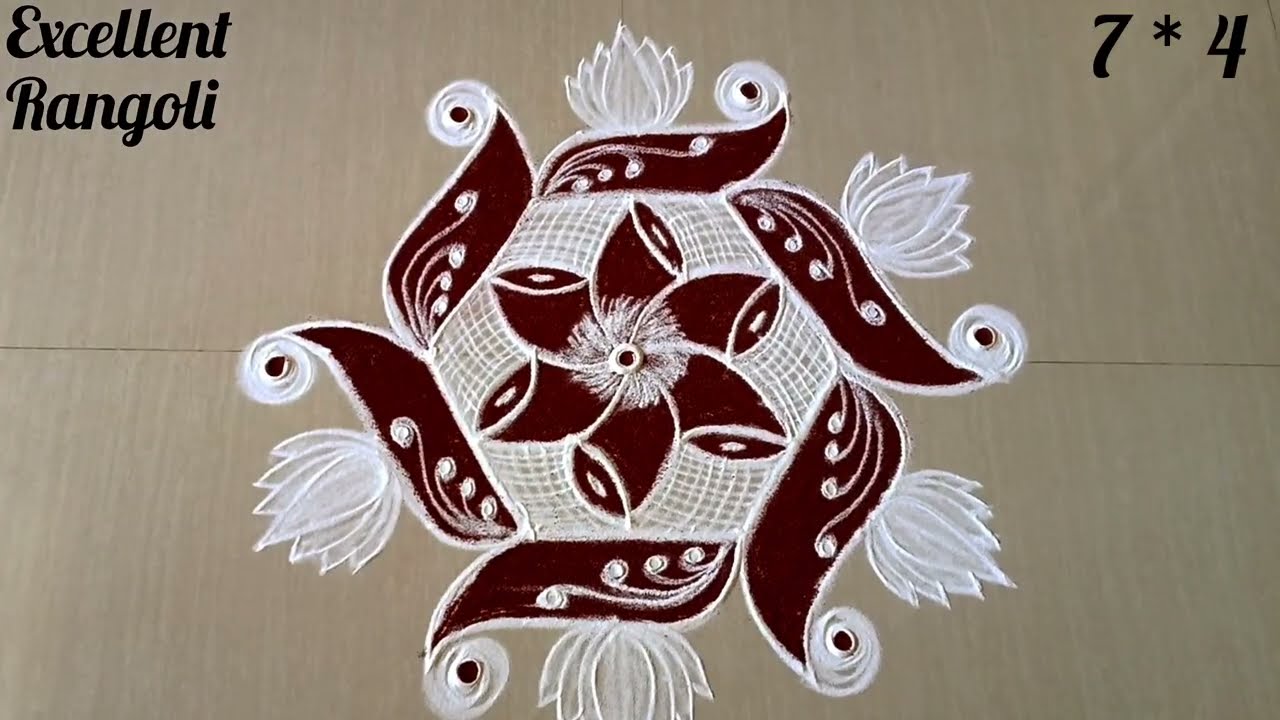 Vinayager chathurthi special kolam | 7*4 dots amazing rangoli#viralvideo #cute @excellentrangoli