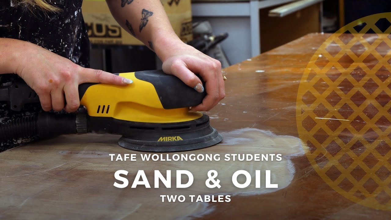 TAFE Wollongong students Sand and Oil 2 Tables